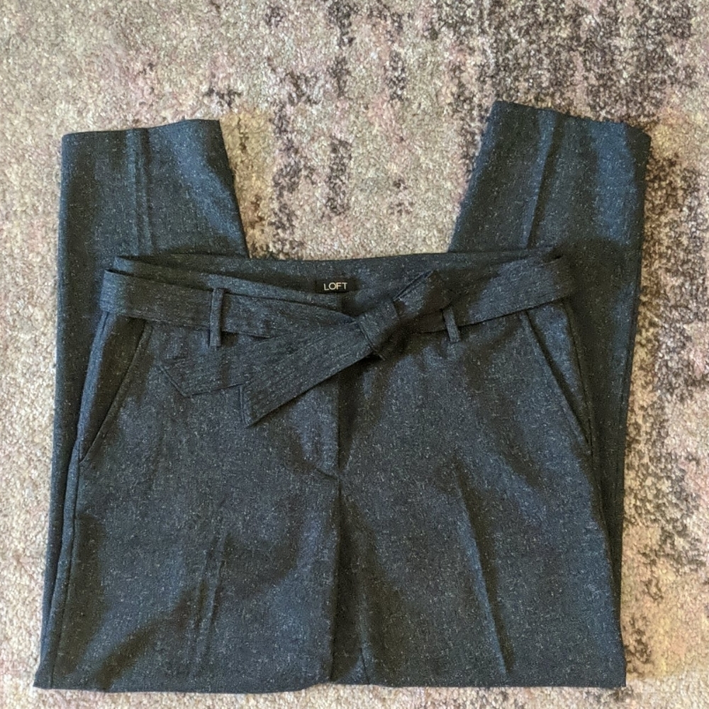 Slate gray tie front skinny pant
